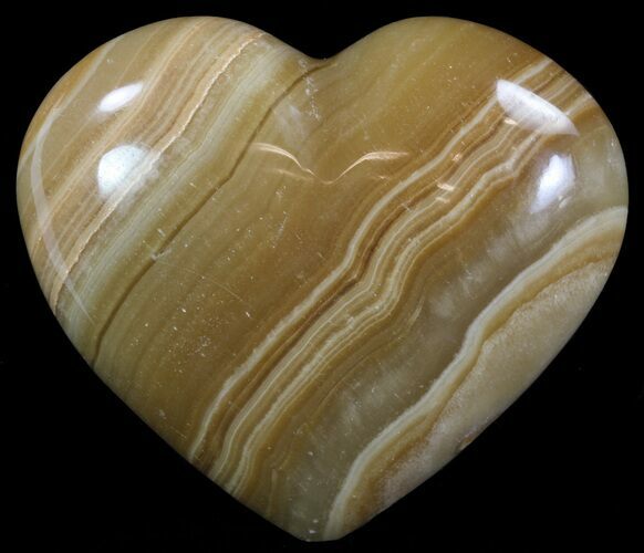 Polished, Brown Calcite Heart - Madagascar #62546